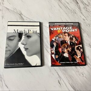 BUNDLE Vintage Thrillers Match Point and Vantage Point DVDs